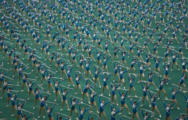 Северная Корея. Грандиозное шоу гимнастов.