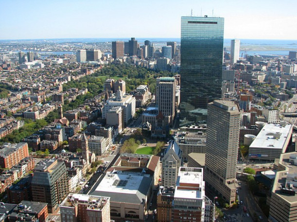 Boston. Prudential. Skywalk Observatory. New Old South Church. Christ-scientist center.