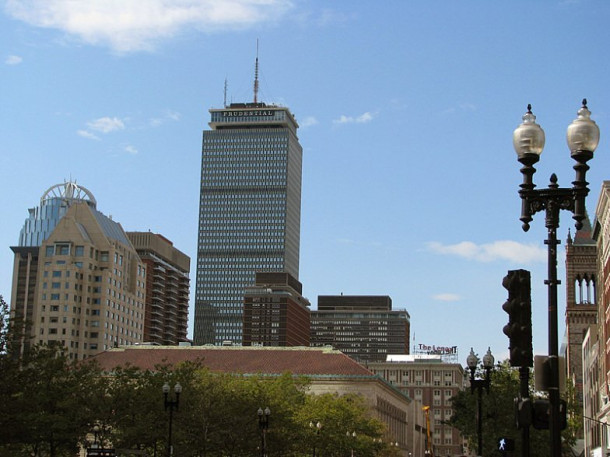 Boston. Prudential. Skywalk Observatory. New Old South Church. Christ-scientist center.