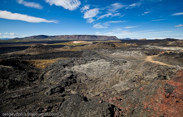 Исландия. День 5. Геотермальные источники - Кратер вулкана - Купание в кипящей воде - Водопад